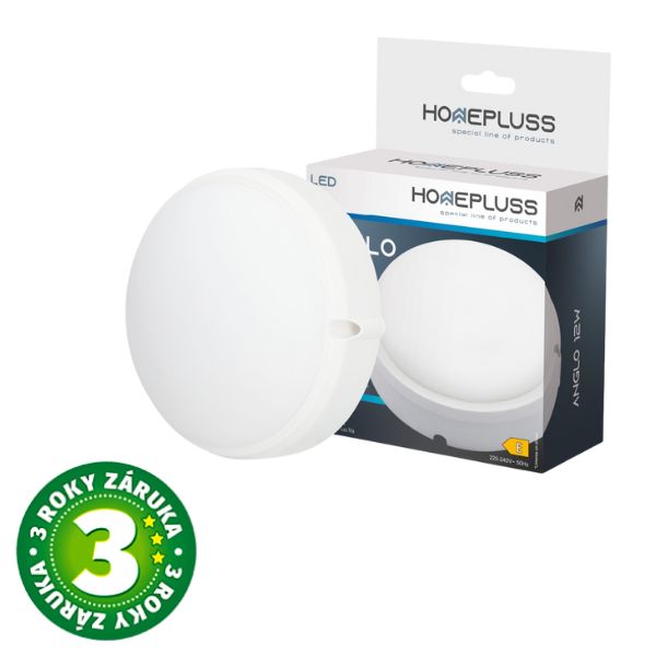 Prémiové LED venkovní osvětlení Anglo kruh do mokra IP65 12W 960lm studená, 3 roky